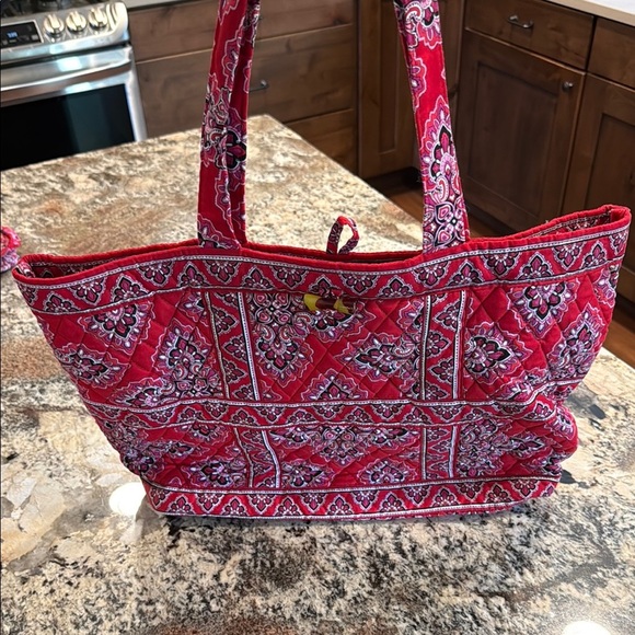 Vera Bradley Tic Tac Tote Bag in "Frankly Scarlet" Pattern - Picture 2 of 3
